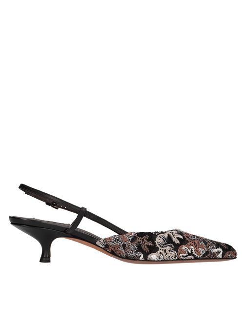 Décolleté slingback Fiona in pelle e tessuto MISSONI | MWF129_101 KITTENNERO-MARRONE-BIANCO